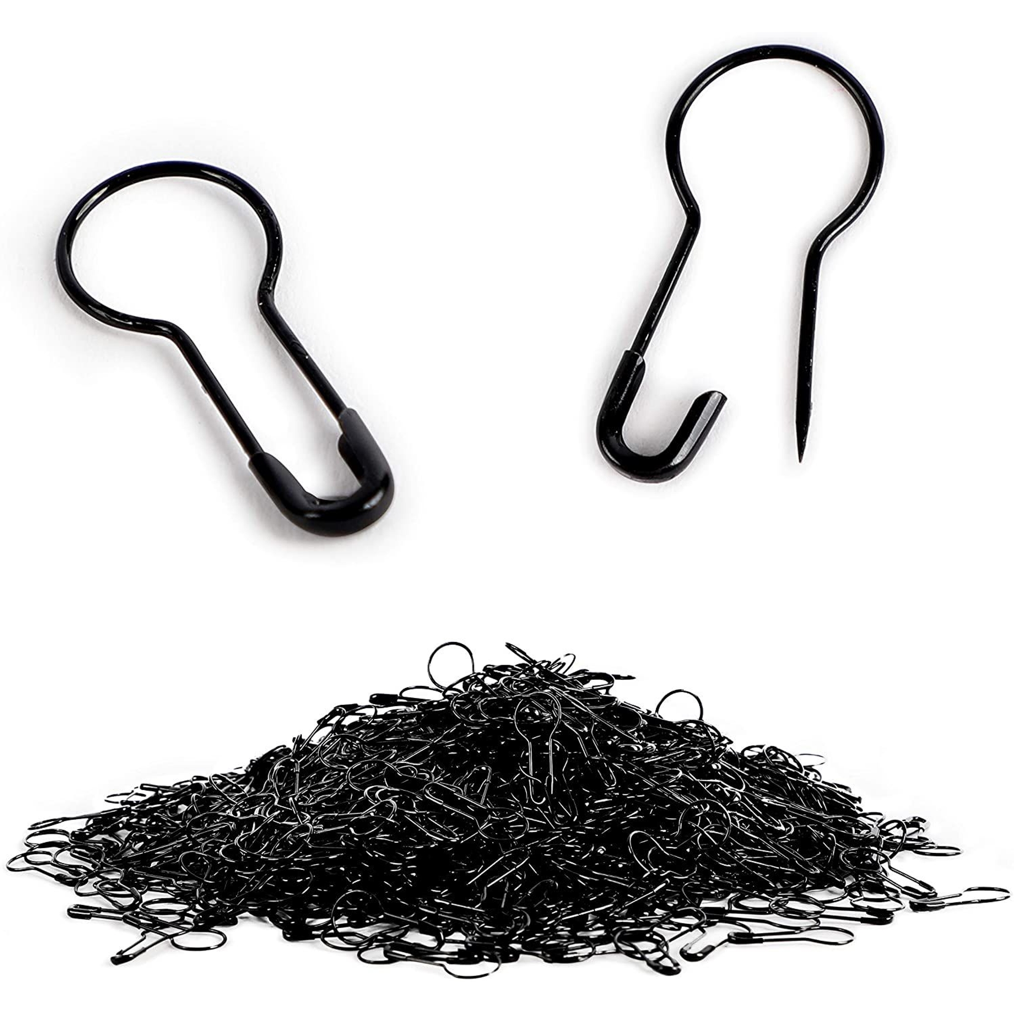 Black Metal Bulb Safety Pins for Clothing (0.87 in, 1000 Pack)